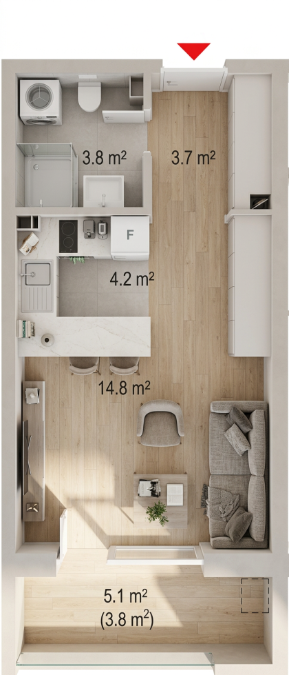 3D render stana S-24 (Lamela 2)